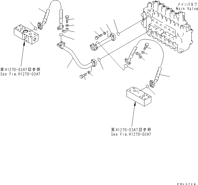 Схема запчастей Komatsu PC400-6C - НАВЕСНОЕ ОБОРУД-Е (КЛАПАН)(№-) ГИДРАВЛИКА
