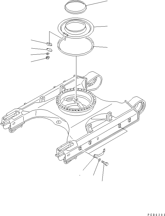 Схема запчастей Komatsu PC400-6C - ГУСЕНИЧНАЯ РАМА(№9-) ХОДОВАЯ