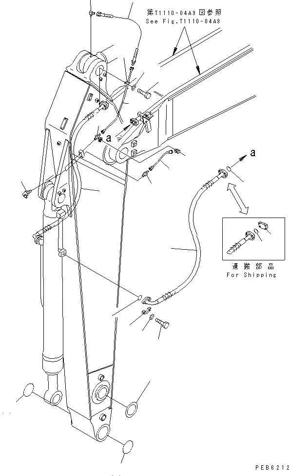 Схема запчастей Komatsu PC400-6C - РУКОЯТЬ (.M) (УСИЛ.) (ПАТРУБКИ ЦИЛИНДРА КОВША И УПЛОТНЕНИЯ)(№9-) РАБОЧЕЕ ОБОРУДОВАНИЕ