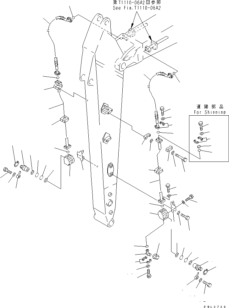 Схема запчастей Komatsu PC400-6C - РУКОЯТЬ (.M) (ДОПОЛН. ГИДРОЛИНИЯ)(№-) РАБОЧЕЕ ОБОРУДОВАНИЕ