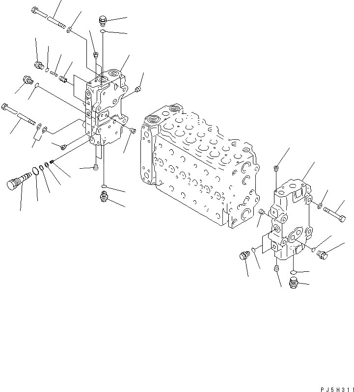 Схема запчастей Komatsu PC400-6C - ОСНОВН. КЛАПАН (-АКТУАТОР) (/) (- DEG. СПЕЦ-Я.)(№-) ОСНОВН. КОМПОНЕНТЫ И РЕМКОМПЛЕКТЫ