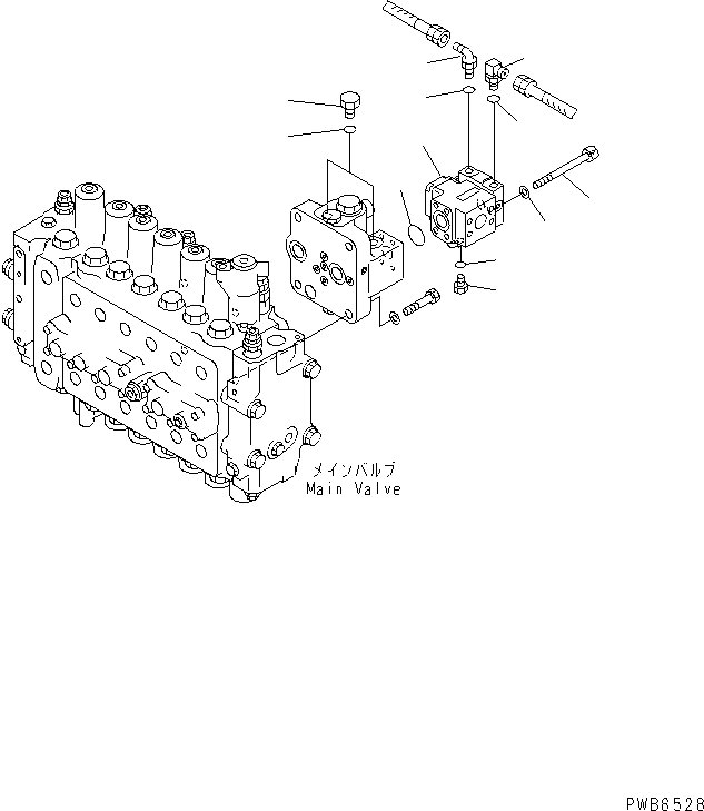 Схема запчастей Komatsu PC400-6Z - ОСНОВН. КЛАПАН (ЗАГЛУШКА)(№-) ГИДРАВЛИКА