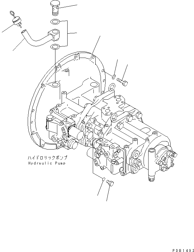 Схема запчастей Komatsu PC400-6Z - ОСНОВН. НАСОС (СОЕДИНИТЕЛЬН. ЧАСТИ)(№-) ГИДРАВЛИКА