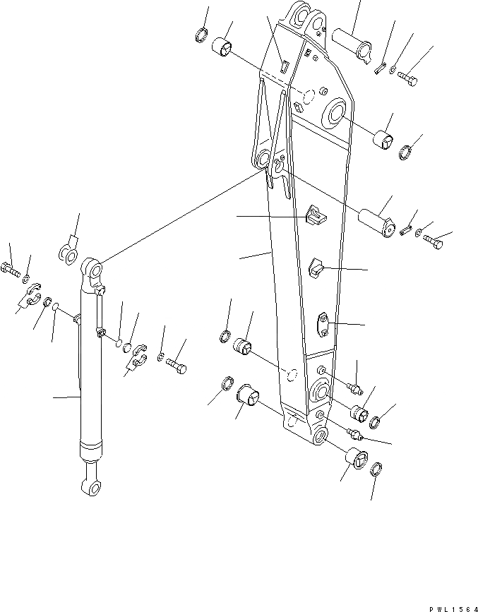 Схема запчастей Komatsu PC400-6Z - РУКОЯТЬ (.M) (РУКОЯТЬ И ЦИЛИНДР КОВША) (ДЛЯ ДОПОЛН.ТРУБЫ) (С АВТОМАТИЧ. СМАЗКОЙ)(№-) РАБОЧЕЕ ОБОРУДОВАНИЕ