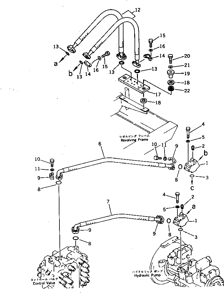 Схема запчастей Komatsu PC400-3 - ГИДРОЛИНИЯ (НАСОС - УПРАВЛЯЮЩ. КЛАПАН) УПРАВЛ-Е РАБОЧИМ ОБОРУДОВАНИЕМ
