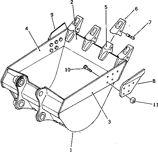 Схема запчастей Komatsu PC400-3 - КОВШ¤ .M ШИР. MM (ГОРИЗОНТАЛЬН. ПАЛЕЦ) (ДЛЯ ЭКСКАВАТ.) РАБОЧЕЕ ОБОРУДОВАНИЕ