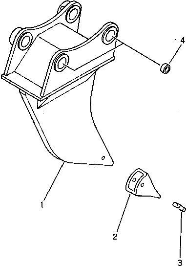 Схема запчастей Komatsu PC400-3 - ОДНОЗУБЫЙ РЫХЛИТЕЛЬ(ДЛЯ ЭКСКАВАТ.) РАБОЧЕЕ ОБОРУДОВАНИЕ