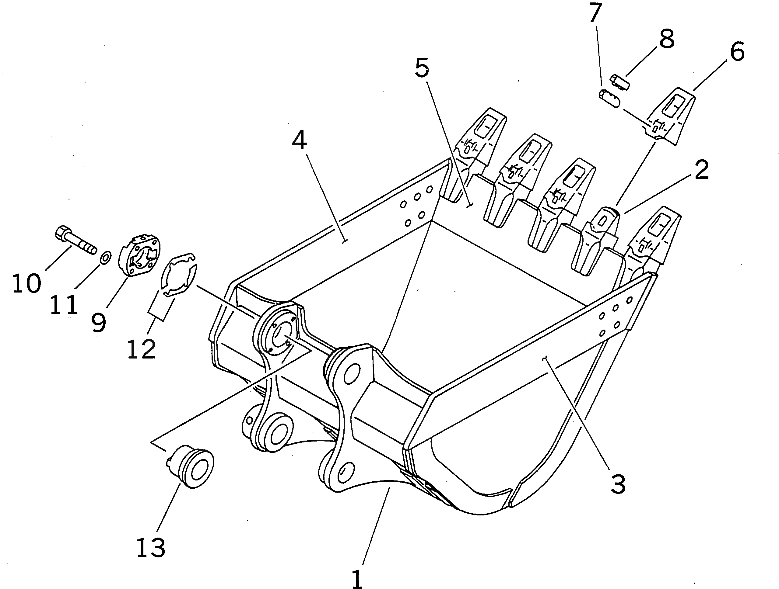 Схема запчастей Komatsu PC400-6 - КОВШ¤ .8M (CECE .M)¤ MM (ВЕРТИКАЛЬН. ПАЛЕЦ) (С РЕГУЛИРОВКОЙ) РАБОЧЕЕ ОБОРУДОВАНИЕ
