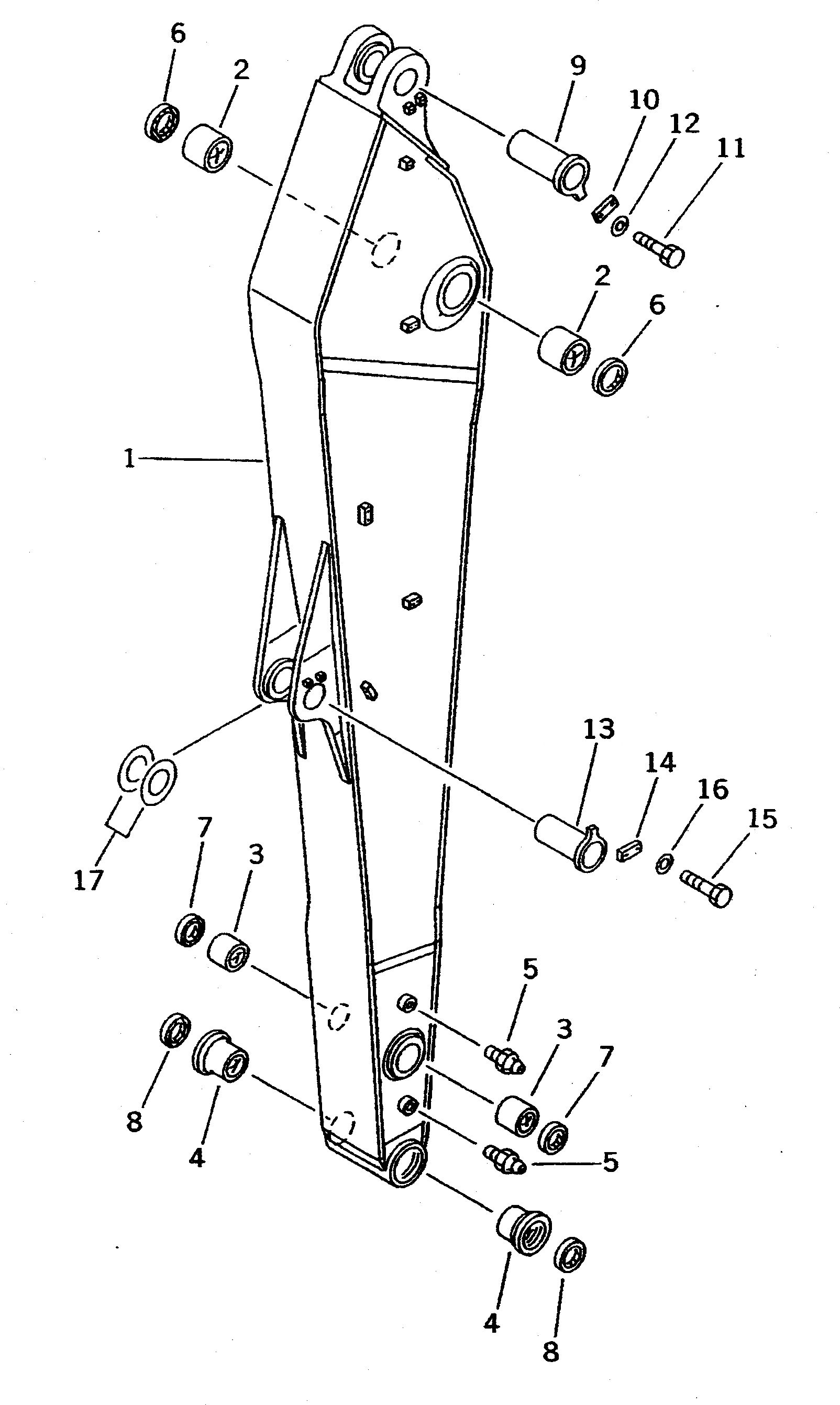 Схема запчастей Komatsu PC400-5C - УДЛИНН. РУКОЯТЬ¤ .8M РАБОЧЕЕ ОБОРУДОВАНИЕ (ЭКСКАВАТ.)