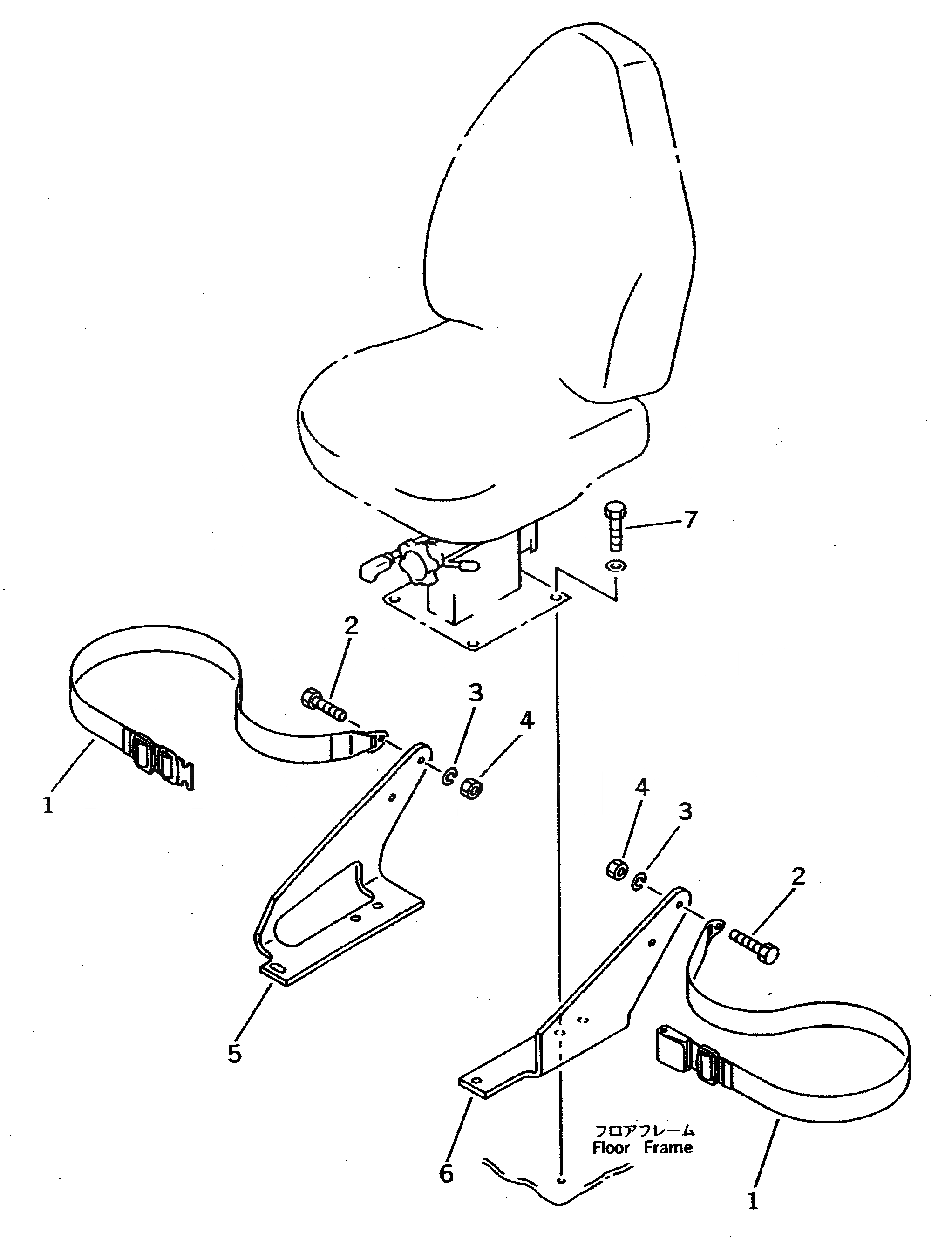 Схема запчастей Komatsu PC400-5 - РЕМЕНЬ БЕЗОПАСНОСТИ (ДЛЯ УДЛИНН. РЫЧАГ УПРАВЛ-Е)(№-) ЧАСТИ КОРПУСА