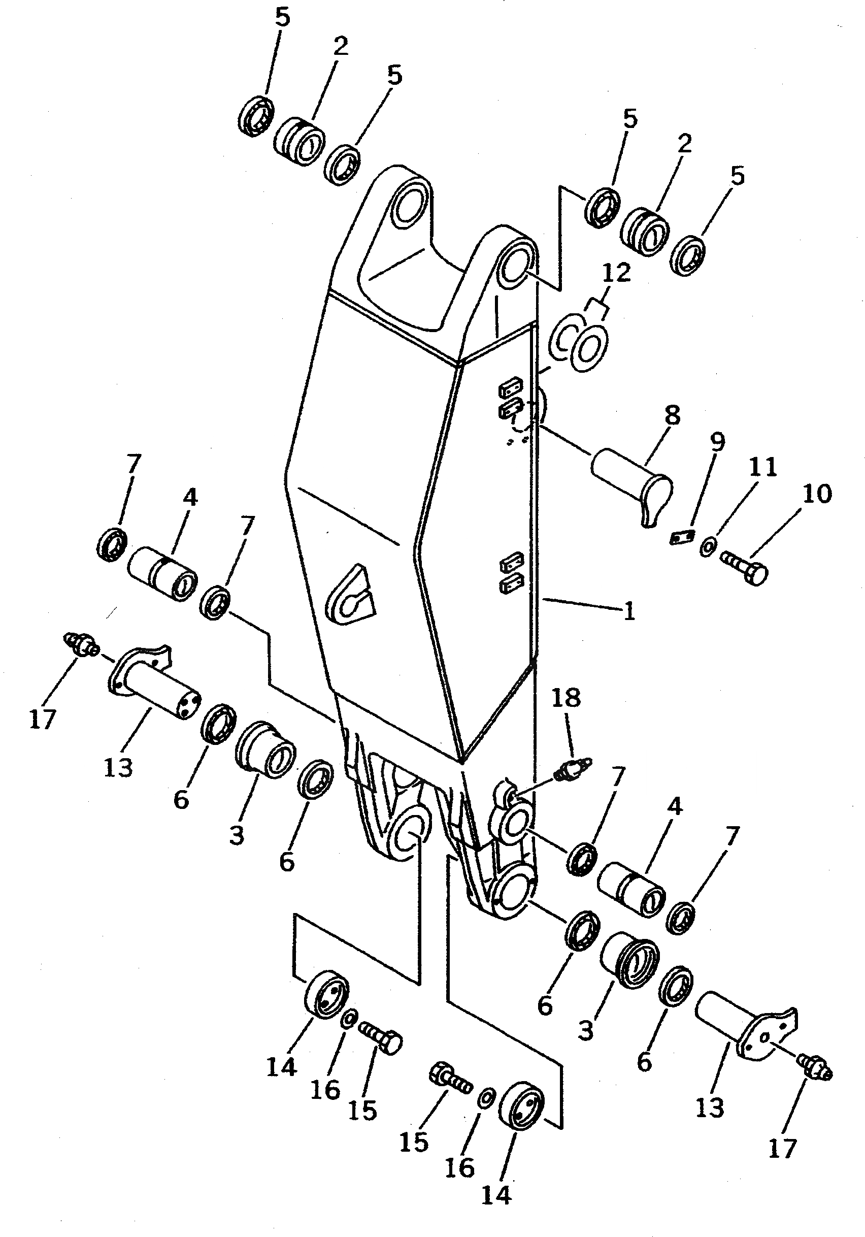 Схема запчастей Komatsu PC400-5 - РУКОЯТЬ (ДЛЯ НИЖН. ПОГРУЗ.)(№-) РАБОЧЕЕ ОБОРУДОВАНИЕ (ПОГРУЗ.)