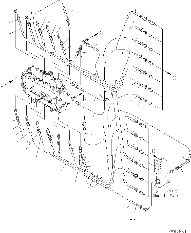 Схема запчастей Komatsu PC400-6 - ОСНОВН. ЛИНИЯ PPC (КЛАПАН ЛИНИИ PPC)(№-) ГИДРАВЛИКА