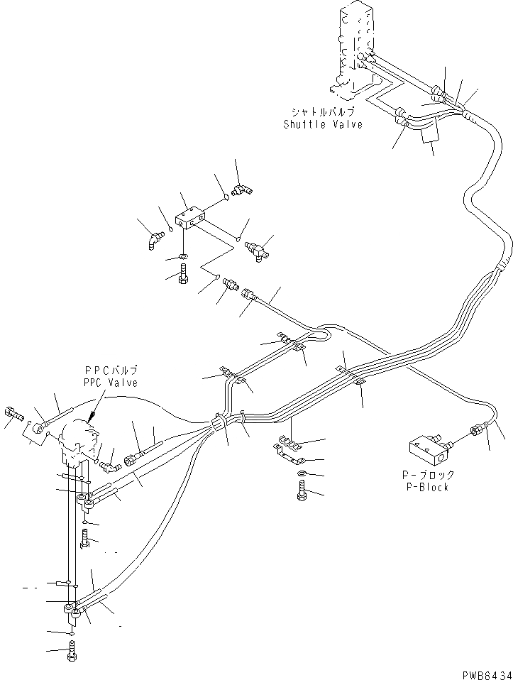 Схема запчастей Komatsu PC400-6 - ОСНОВН. КОНСТРУКЦИЯ (PPC ЛИНИЯ ХОДА) ( АКТУАТОР)(№-9) КАБИНА ОПЕРАТОРА И СИСТЕМА УПРАВЛЕНИЯ