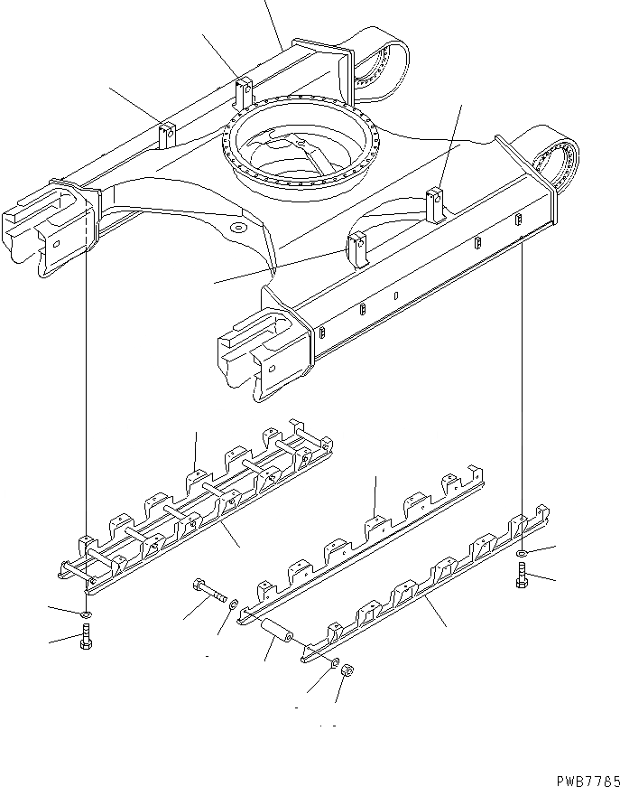 Схема запчастей Komatsu PC400-6 - ГУСЕНИЧНАЯ РАМА (ПОЛН. FOLLER ЧАСТИ КОРПУСА)(№-9) ХОДОВАЯ