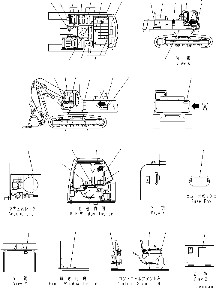 Схема запчастей Komatsu PC400-6 - ТАБЛИЧКИ (АРАБСК.) (ПОГРУЗ.)(№-) МАРКИРОВКА
