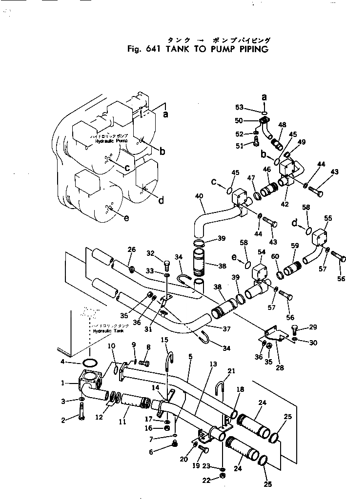 Схема запчастей Komatsu PC400-1 - ИЗ БАКА В НАСОС ТРУБЫ УПРАВЛ-Е РАБОЧИМ ОБОРУДОВАНИЕМ