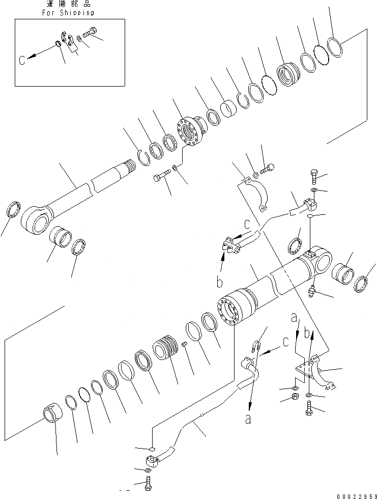 Схема запчастей Komatsu PC400-7-M1 - ЦИЛИНДР СТРЕЛЫ(ДЛЯ ПОГРУЗ.) ОСНОВН. КОМПОНЕНТЫ И РЕМКОМПЛЕКТЫ