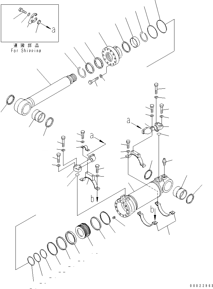 Схема запчастей Komatsu PC400-7-M1 - НИЖН. ГИДРОЦИЛИНДР КОВША (ДЛЯ ПОГРУЗ.) ОСНОВН. КОМПОНЕНТЫ И РЕМКОМПЛЕКТЫ