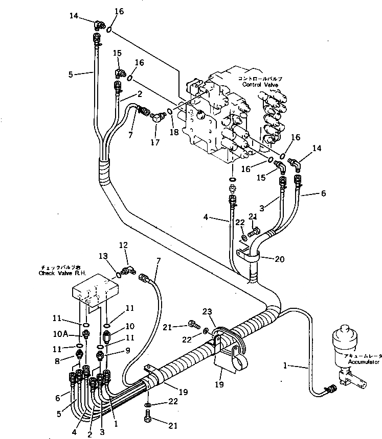 Схема запчастей Komatsu PC400-3 - КЛАПАН PPCТРУБЫ(/)(ДЛЯ WRIST УПРАВЛ-Е)(W/O АВТОМ. ЗАМЕДЛЕНИЕ ОБОРОТОВ¤ ПОВОРОТН. МЕХАНИЧ. ТОРМОЗ.)(№-) ПОВОРОТН. И СИСТЕМА УПРАВЛЕНИЯ