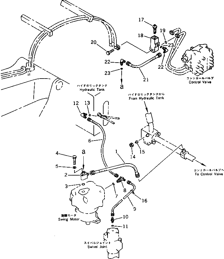 Схема запчастей Komatsu PC400-3 - ГИДРОЛИНИЯ (ВОЗВРАТ.) (/) (ДЛЯ ПОГРУЗ.)(№8-) УПРАВЛ-Е РАБОЧИМ ОБОРУДОВАНИЕМ