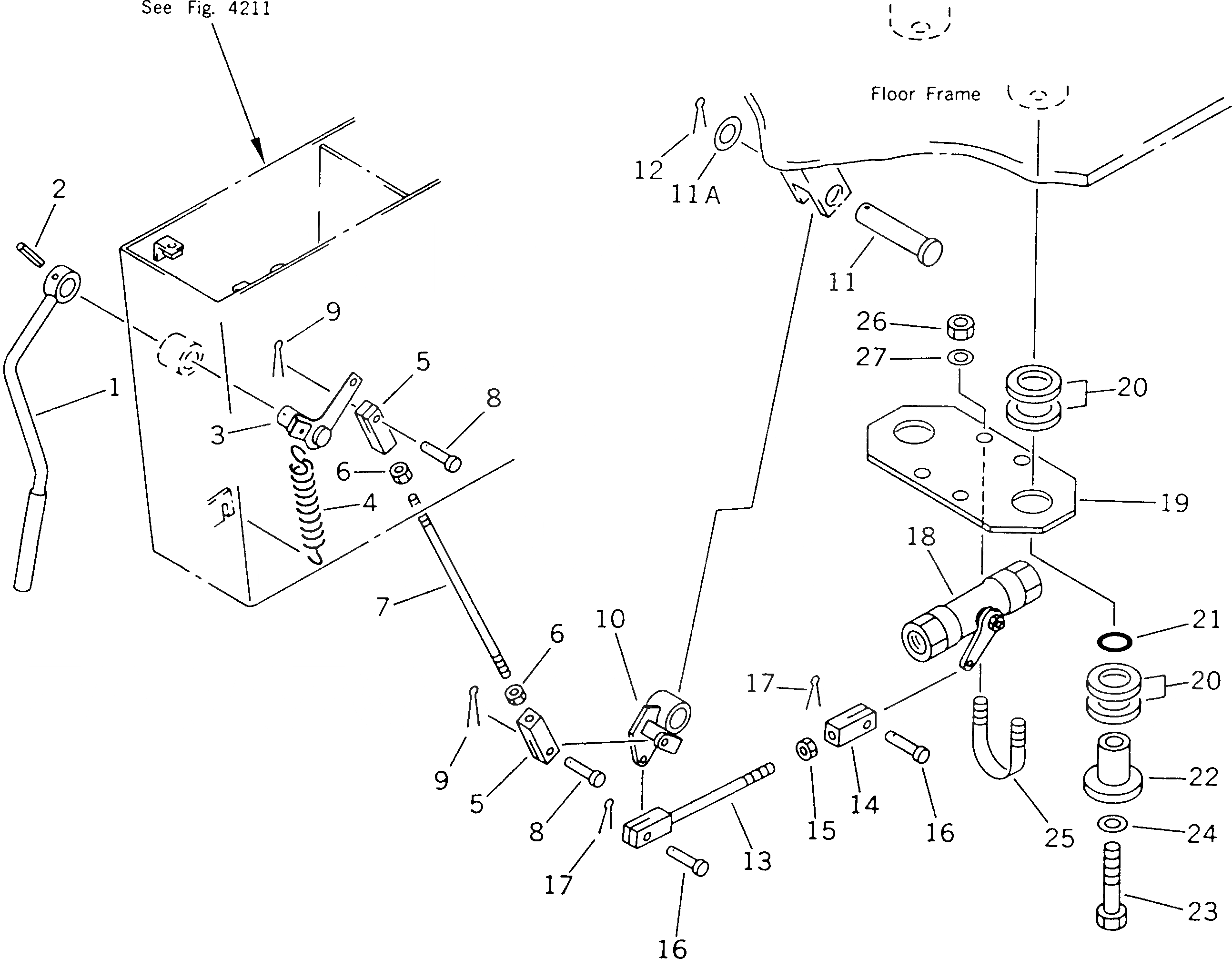 Схема запчастей Komatsu PC400-5D - РЫЧАГ БЛОКИРОВКИ МЕХ-М УПРАВЛ-Я (ДЛЯ УДЛИНН. РЫЧАГ УПРАВЛ-Е) СИСТЕМА УПРАВЛЕНИЯ И ОСНОВНАЯ РАМА