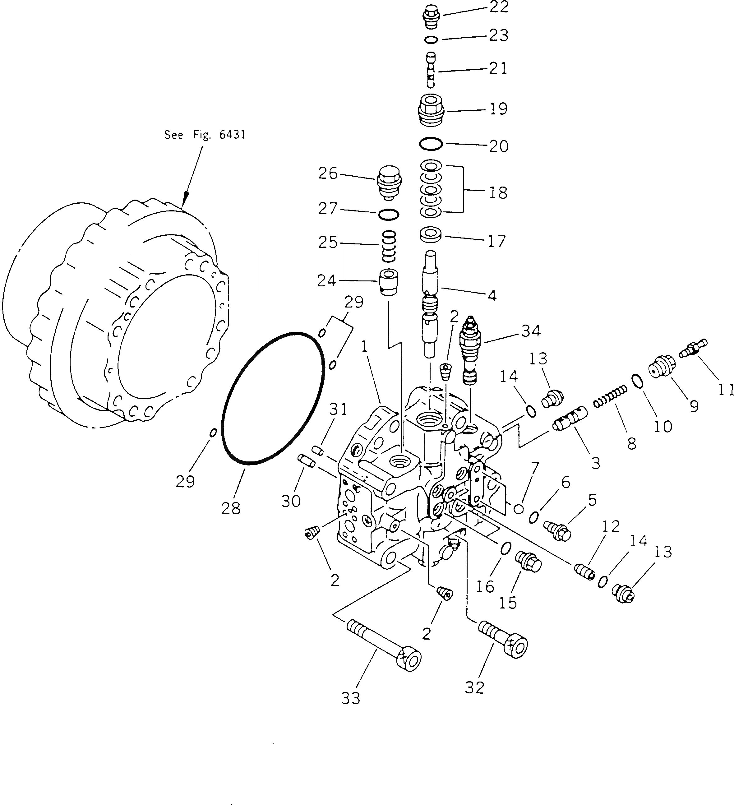 Схема запчастей Komatsu PC400-5D - МОТОР ХОДА (/) УПРАВЛ-Е РАБОЧИМ ОБОРУДОВАНИЕМ