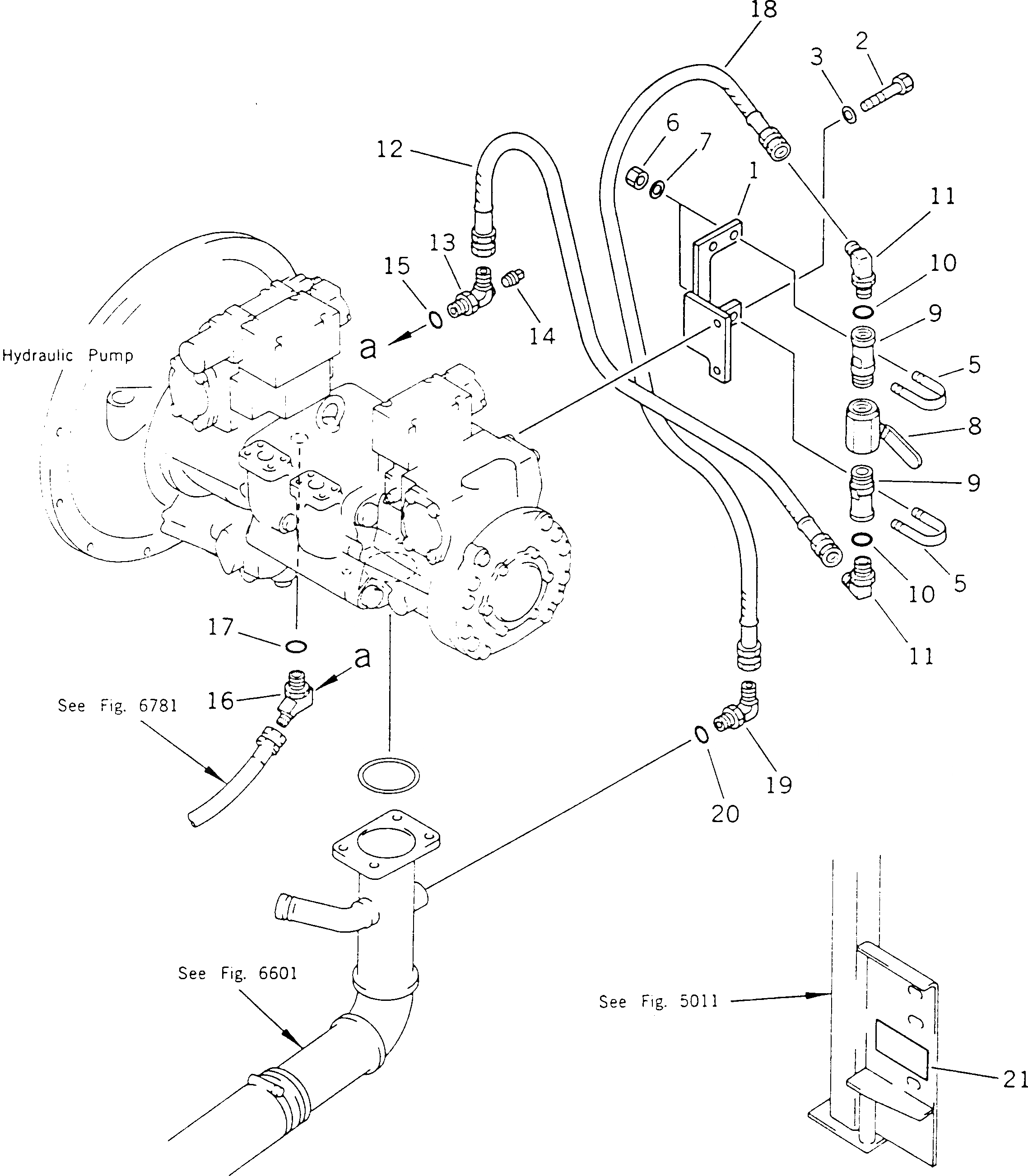 Схема запчастей Komatsu PC400-5D - ПРИВОД НАСОС BYPASS ЛИНИЯ УПРАВЛ-Е РАБОЧИМ ОБОРУДОВАНИЕМ