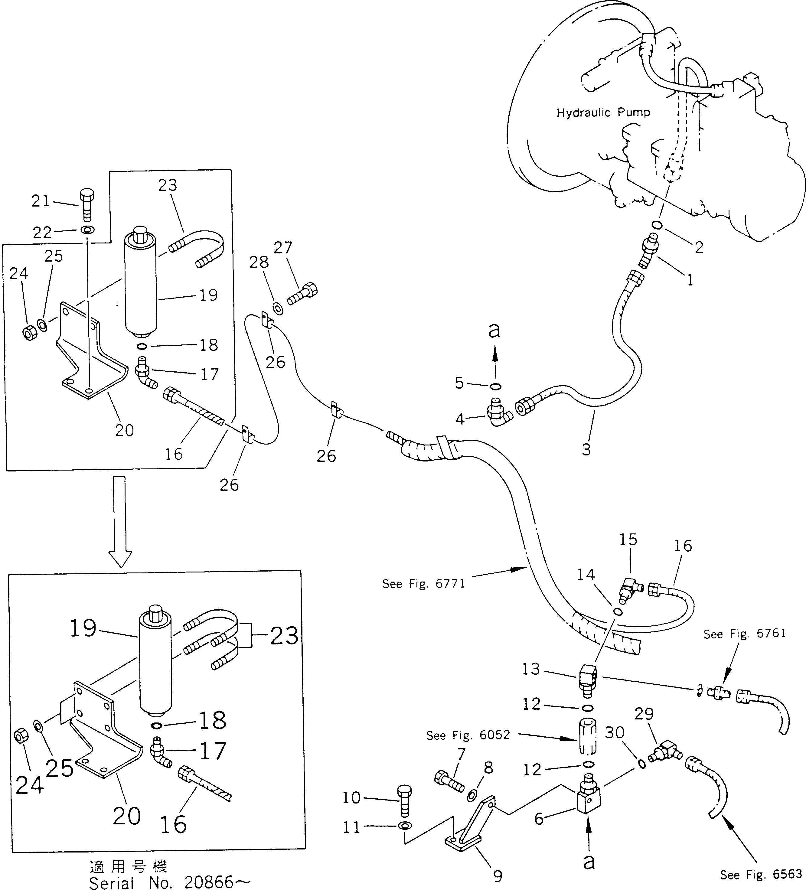 Схема запчастей Komatsu PC400-5D - НАСОС - БЕЗОПАСН. ЛИНИЯ ЗАКРЫВАЮЩЕГО КЛАПАНА УПРАВЛ-Е РАБОЧИМ ОБОРУДОВАНИЕМ