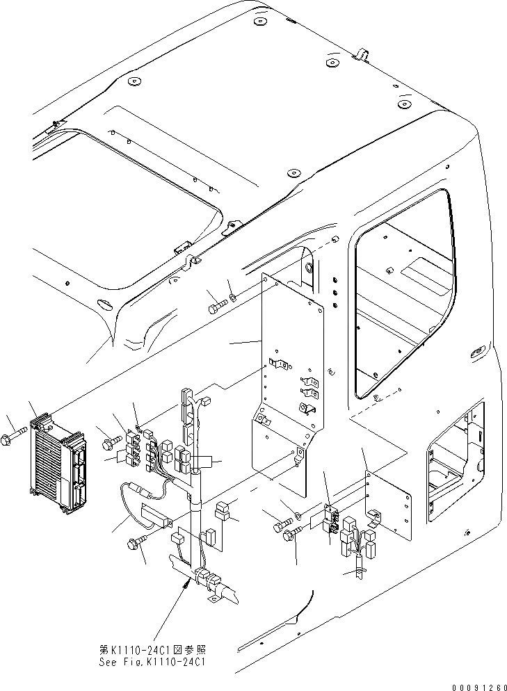 Схема запчастей Komatsu PC400-7 - ОСНОВН. КОНСТРУКЦИЯ (КАБИНА IN ЧАСТИ) (ПАНЕЛЬ) (ДЛЯ ПОГРУЗ.)(№-) КАБИНА ОПЕРАТОРА И СИСТЕМА УПРАВЛЕНИЯ