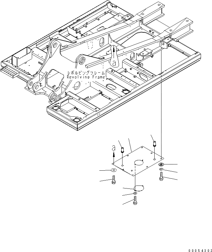 Схема запчастей Komatsu PC400-7 - НИЖН. КРЫШКА (УСИЛ.) (ОСНОВНАЯ РАМА) (ЦЕНТР.)(№-) ЧАСТИ КОРПУСА
