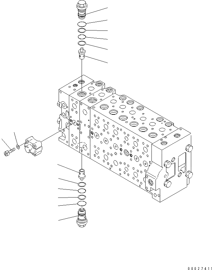 Схема запчастей Komatsu PC400-7 - УПРАВЛЯЮЩ. КЛАПАН (-АКТУАТОР) (/) (ДЛЯ ПОГРУЗ.) ОСНОВН. КОМПОНЕНТЫ И РЕМКОМПЛЕКТЫ
