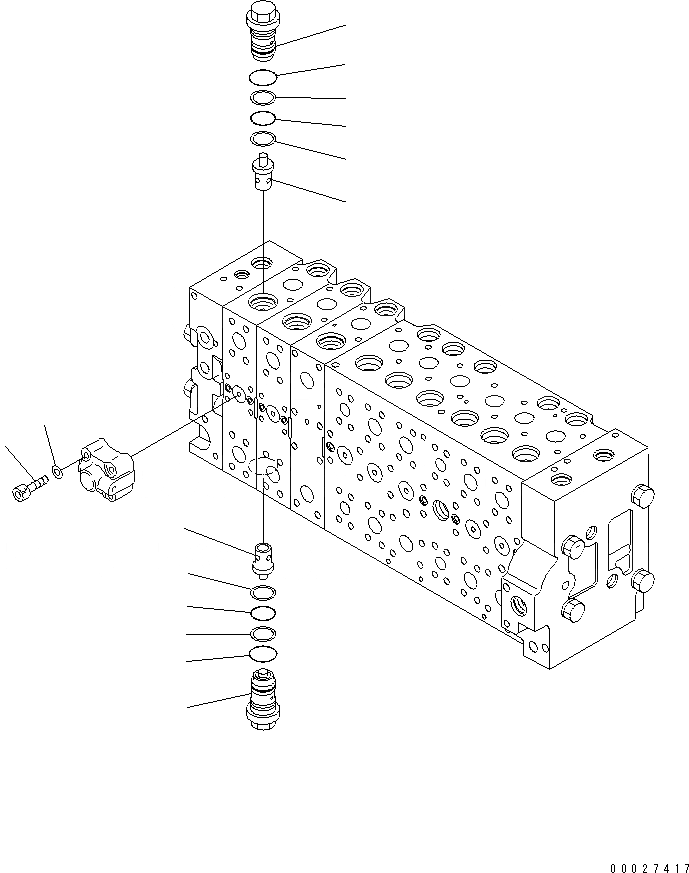 Схема запчастей Komatsu PC400-7 - УПРАВЛЯЮЩ. КЛАПАН (-АКТУАТОР) (/) (ДЛЯ ПОГРУЗ.) ОСНОВН. КОМПОНЕНТЫ И РЕМКОМПЛЕКТЫ