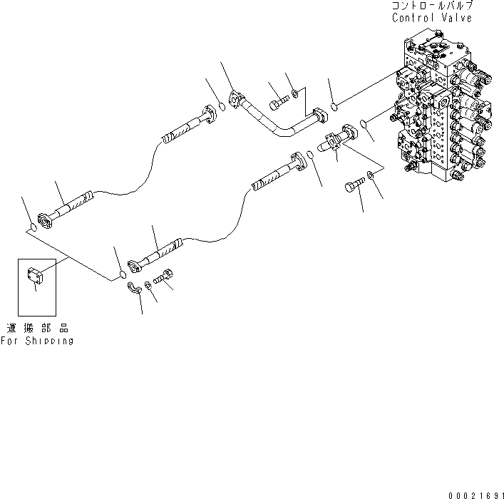 Схема запчастей Komatsu PC400-7 - ДОПОЛН. АКТУАТОР ТРУБЫ (ДЛЯ ПОГРУЗ.) (СПЕЦ-Я -40С)(№7-) ГИДРАВЛИКА