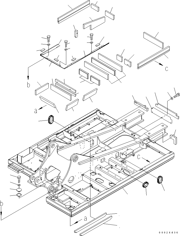 Схема запчастей Komatsu PC400-7 - ОСНОВНАЯ РАМА (СПЕЦ-Я -40С)(№-) ОСНОВНАЯ РАМА И ЕЕ ЧАСТИ