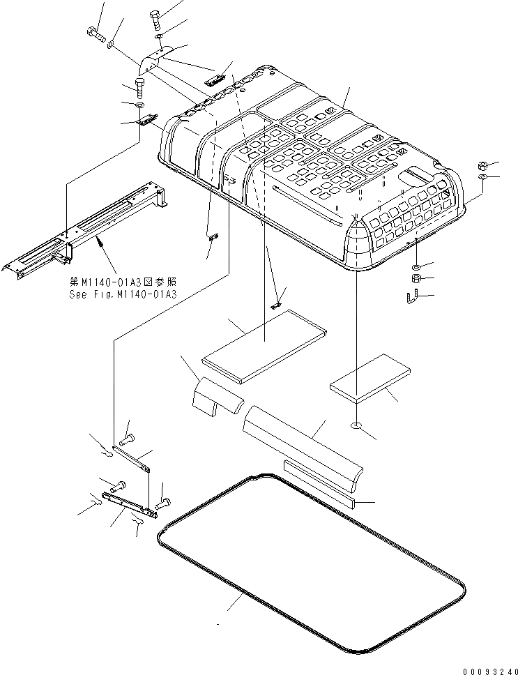 Схема запчастей Komatsu PC400-7 - КАПОТ (СПЕЦ-Я -40С) (ЗАСЛОНКА РАДИАТОРА)(№-) ЧАСТИ КОРПУСА