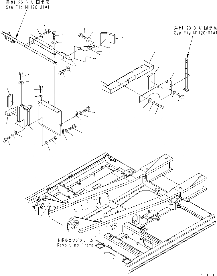 Схема запчастей Komatsu PC400-7 - КАБИНА ПЕРЕГОРОДКА. (/) (СПЕЦ-Я -40С) ЧАСТИ КОРПУСА