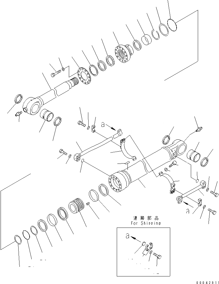 Схема запчастей Komatsu PC400-7 - ЦИЛИНДР КОВША (СПЕЦ-Я -40С)(№9-7) ОСНОВН. КОМПОНЕНТЫ И РЕМКОМПЛЕКТЫ