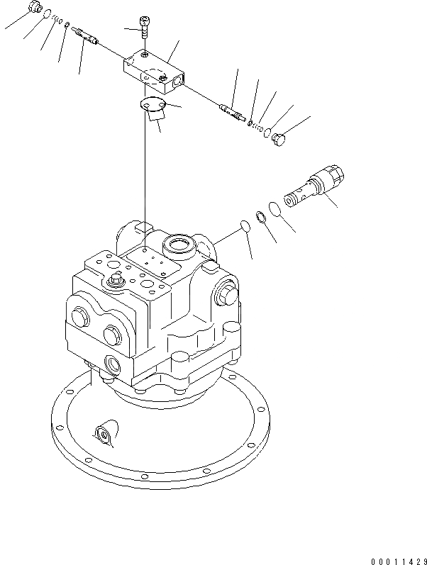 Схема запчастей Komatsu PC400-7 - МОТОР ПОВОРОТА (/) (СПЕЦ-Я -40С) ОСНОВН. КОМПОНЕНТЫ И РЕМКОМПЛЕКТЫ