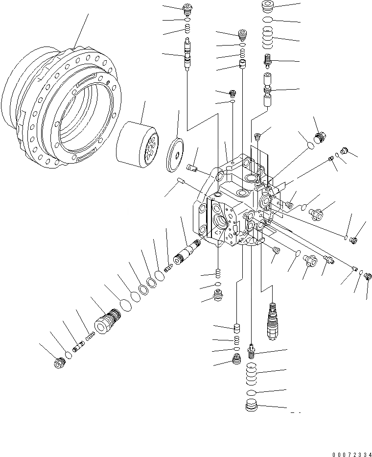 Схема запчастей Komatsu PC400-7 - МОТОР ХОДА (/) (СПЕЦ-Я -40С)(№9-) ОСНОВН. КОМПОНЕНТЫ И РЕМКОМПЛЕКТЫ