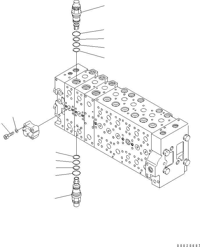 Схема запчастей Komatsu PC400-8 - ОСНОВН. КЛАПАН (-АКТУАТОР) (/)(№7-) ОСНОВН. КОМПОНЕНТЫ И РЕМКОМПЛЕКТЫ