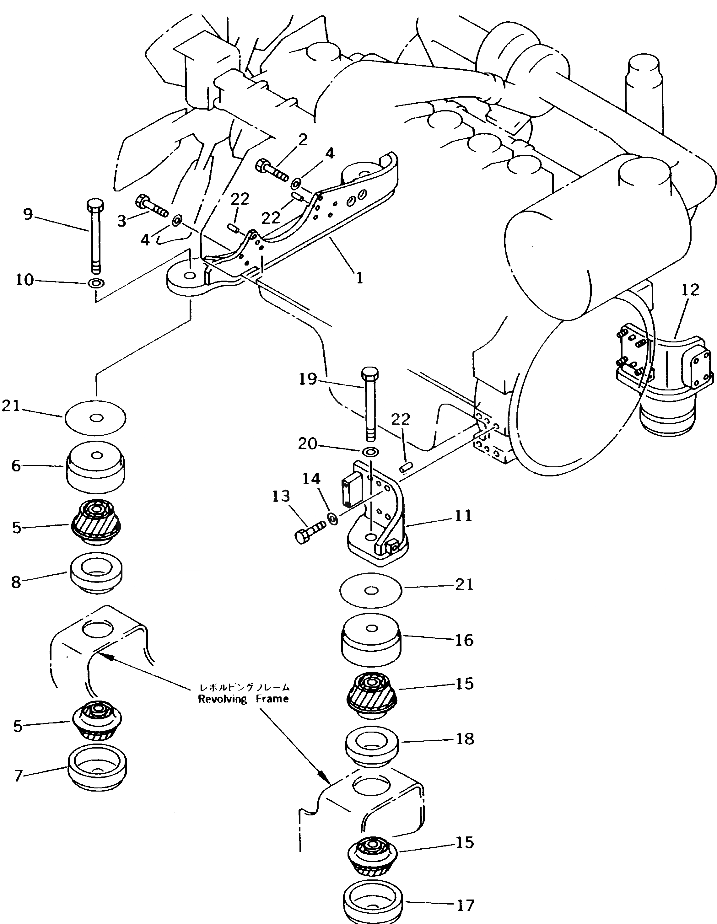 Схема запчастей Komatsu PC400HD-5K - КРЕПЛЕНИЕ ДВИГАТЕЛЯ КОМПОНЕНТЫ ДВИГАТЕЛЯ И ЭЛЕКТРИКА