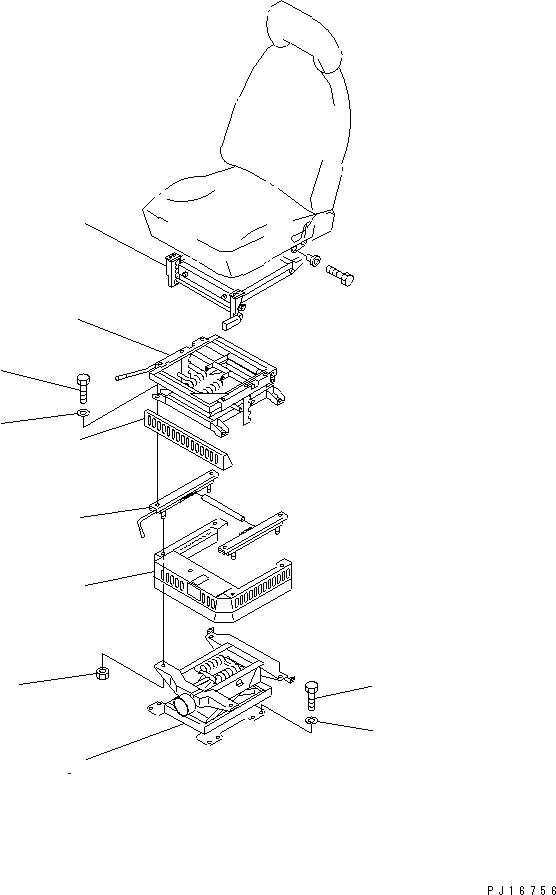 Схема запчастей Komatsu PC400HD-5K - ОСНОВАНИЕ КРЕСЛА (ДЛЯ MULTI РЕГУЛИР. СИДЕНЬЕ) ЧАСТИ КОРПУСА