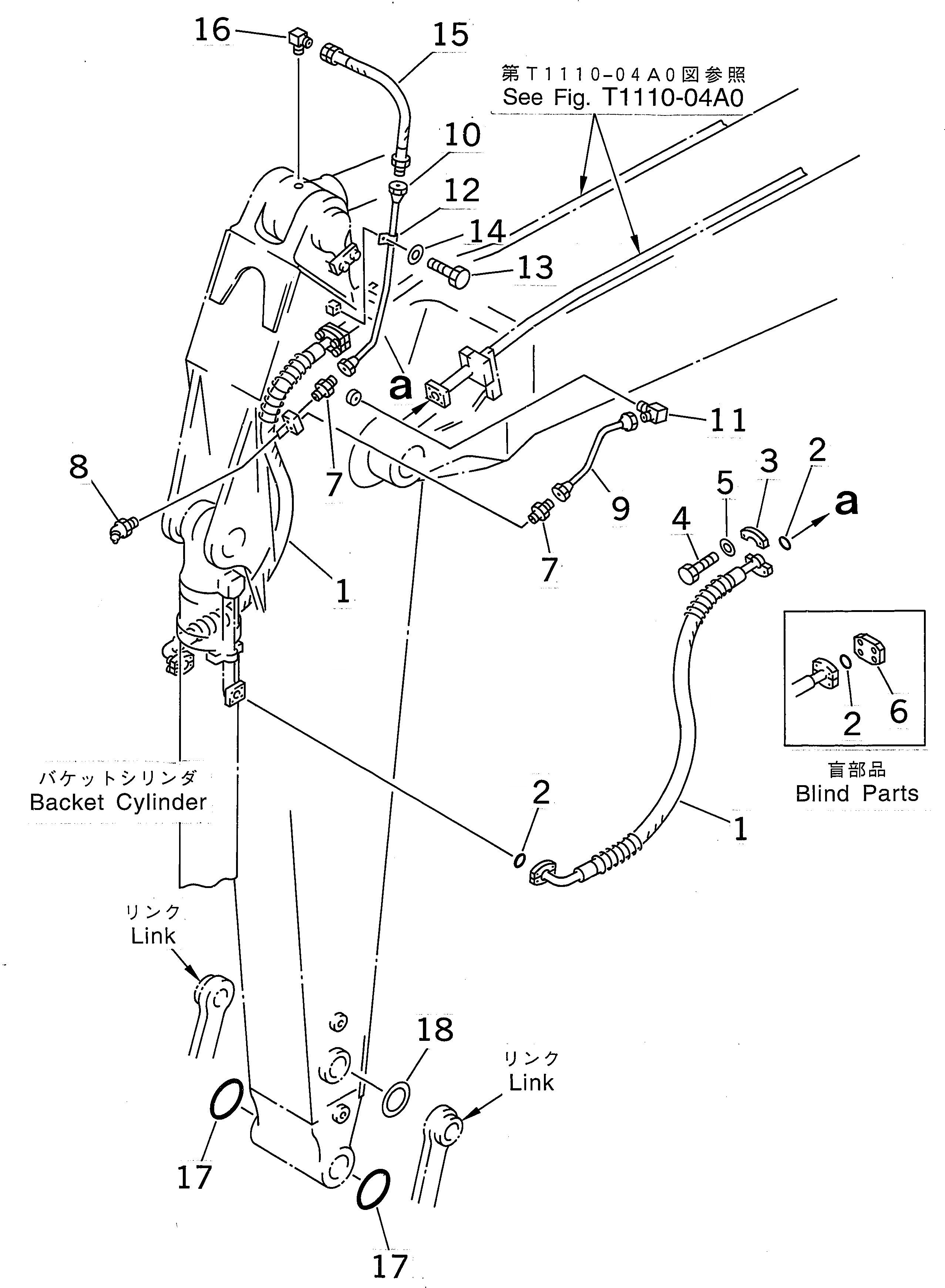 Схема запчастей Komatsu PC400LC-6Z - РУКОЯТЬ (.M) (УСИЛ.) (ПАТРУБКИ ЦИЛИНДРА КОВША И УПЛОТНЕНИЯ) РАБОЧЕЕ ОБОРУДОВАНИЕ