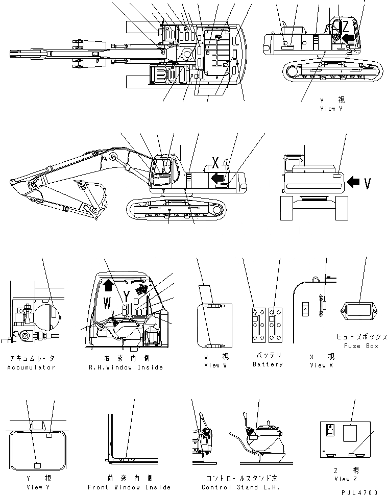 Схема запчастей Komatsu PC400LC-6Z - ТАБЛИЧКИ (ИСПАНИЯ ДЛЯ США)(№8-) МАРКИРОВКА