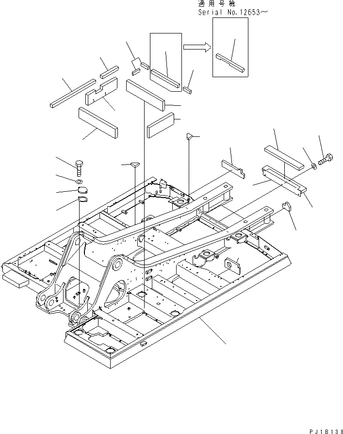 Схема запчастей Komatsu PC400LC-6 - ОСНОВНАЯ РАМА(№8-) ОСНОВНАЯ РАМА И ЕЕ ЧАСТИ