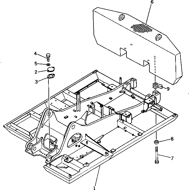 Схема запчастей Komatsu PC400LC-3 - ОСНОВНАЯ РАМА ОСНОВНАЯ РАМА И КАБИНА