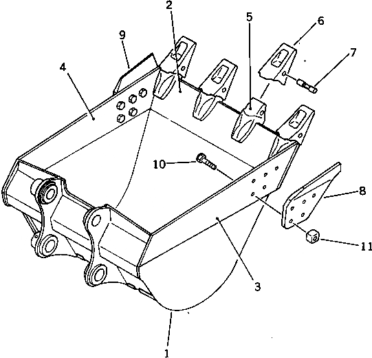 Схема запчастей Komatsu PC400LC-3 - КОВШ¤ .M ШИР. MM (ГОРИЗОНТАЛЬН. ПАЛЕЦ) (ДЛЯ ЭКСКАВАТ.) РАБОЧЕЕ ОБОРУДОВАНИЕ