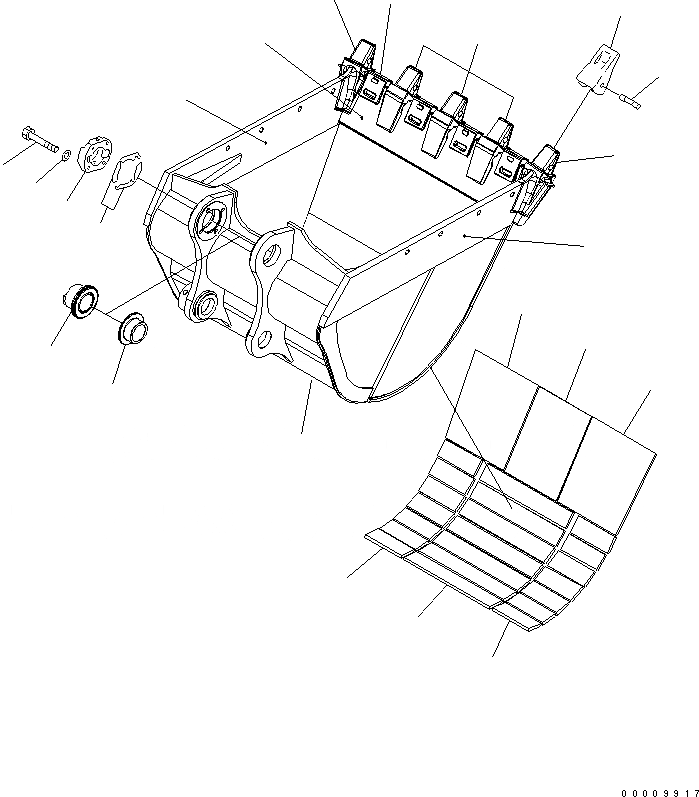 Схема запчастей Komatsu PC400LC-7-M1 - КОВШ¤ .9M¤ 8MM (УСИЛ.) (ГОРИЗОНТАЛЬН. ПАЛЕЦ) РАБОЧЕЕ ОБОРУДОВАНИЕ