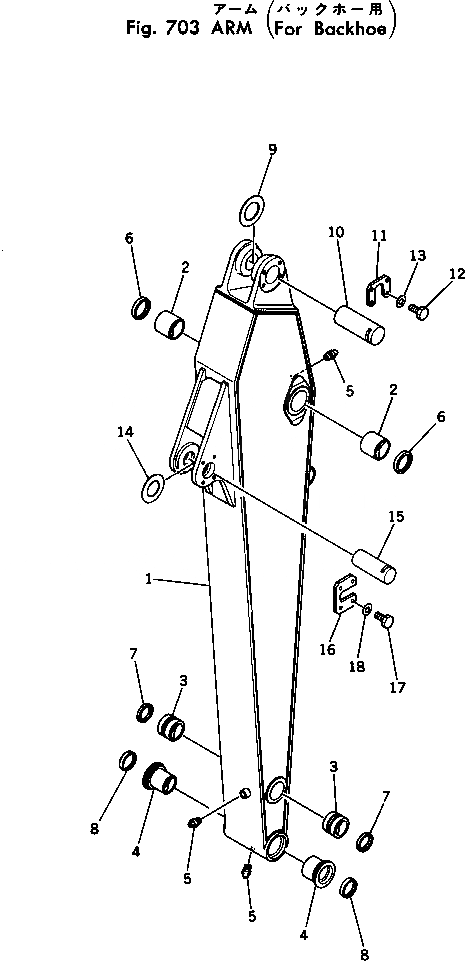 Схема запчастей Komatsu PC400LC-1 - РУКОЯТЬ (ДЛЯ ЭКСКАВАТ.) РАБОЧЕЕ ОБОРУДОВАНИЕ