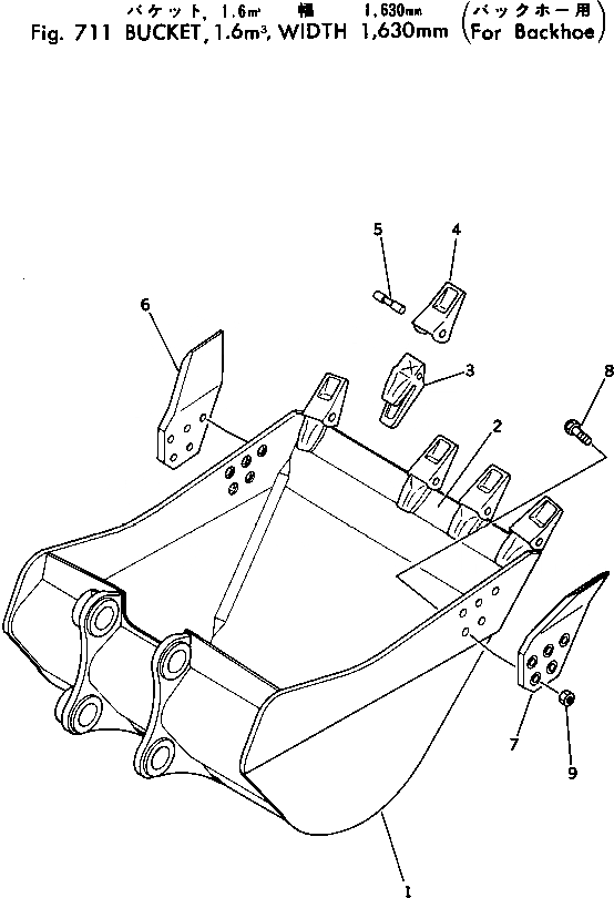 Схема запчастей Komatsu PC400LC-1 - КОВШ¤ .M¤ MM (ДЛЯ ЭКСКАВАТ.) РАБОЧЕЕ ОБОРУДОВАНИЕ
